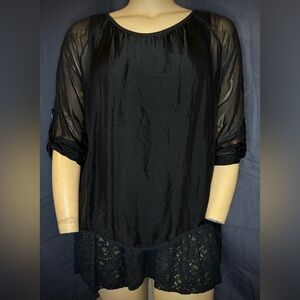 Moda Black Sheer Blouse